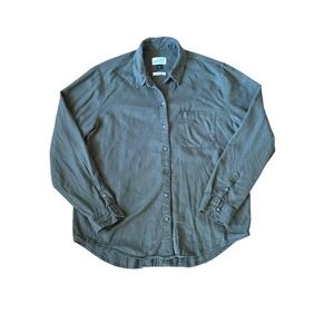 Universal Thread Olive Green Button Down Long Sleeve Shirt Womens Casual